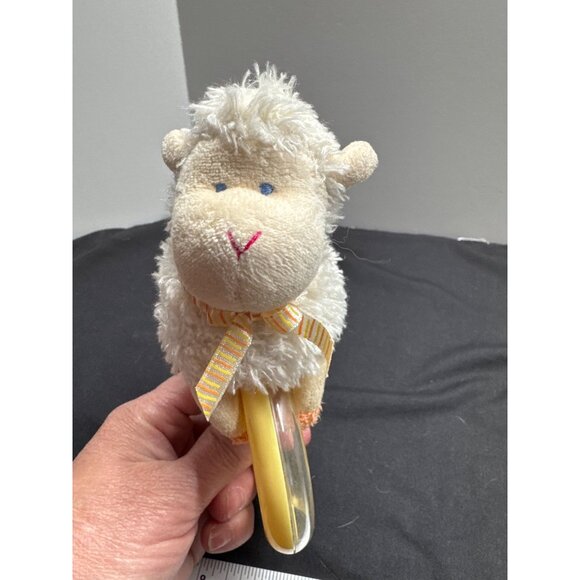 Child Of Mine By Carters Plush Lamb Baby Ring Rattle Toy Ideal For Newborns - Picture 4 of 6